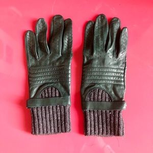 Green Leather Gloves by Club Monaco
